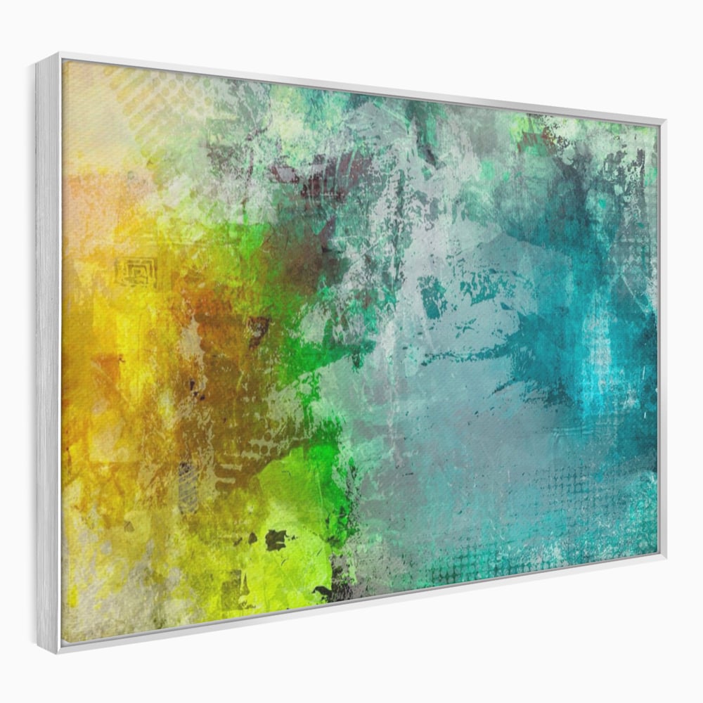 Tablou canvas cu tablou canvas cu compozitie abstracta, in rama de aluminiu argintiu